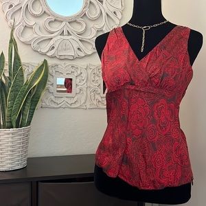 Sexy Red Satin Style Top.